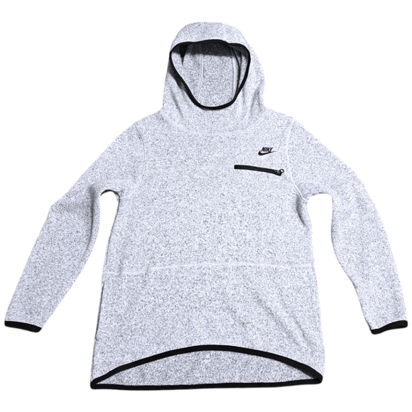 Nike Wmns Tech Summit Sportswear Hoodie Sz M Funnel Neck High-low Heather Gray - Picture 4 of 12